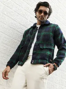 Campus Sutra Checked Windcheater Tailored Jacket