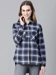 Oxolloxo Relaxed Tailored Fit Tartan Checked Cotton Casual Shirt