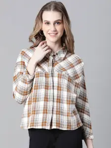 Oxolloxo Relaxed Boxy Checked Cotton Casual Shirt