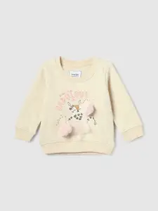 max Girls Graphic Printed Cotton Pullover
