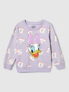 max Girls Daisy Duck Printed Pure Cotton Sweatshirt