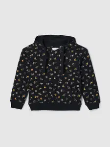 max Girls Floral Printed Hooded Pullover