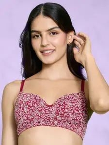 Nykd Women Everyday Delicate Floral Bra -Maroon (NYB274)