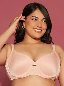 Nykd Plus Size Half Coverage Non Padded Underwired Minimiser Bra With All Day Comfort