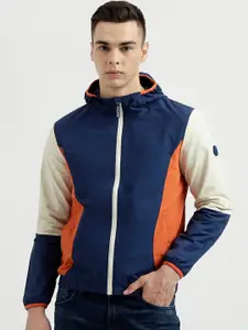 United Colors of Benetton Colourblocked Hooded Open Front Jacket
