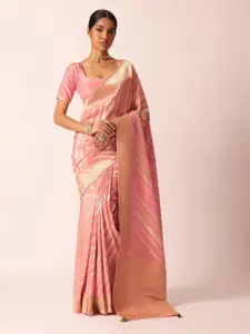 KALKI Fashion Striped Tissue Silk Zari Saree