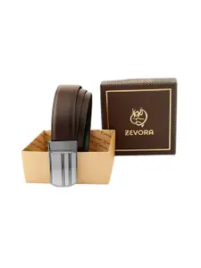 ZEVORA Men Leather Reversible Belt