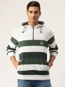 Monte Carlo Men Striped Hooded Sweatshirt
