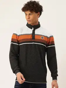 Monte Carlo Mock Collar Striped Sweatshirt