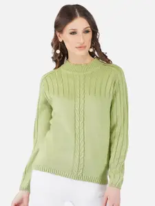 Chemistry Cable Knit Self Design Acrylic Pullover Sweater