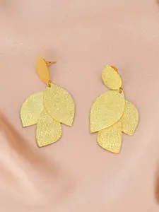 ZURII 18K Gold-Plated Drop Leaf Shaped Earrings