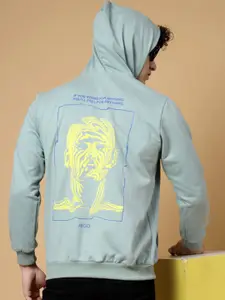 Rigo Men Printed Fleece Pullover Casual Hooded Sweatshirt