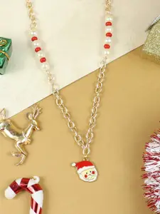 Asthetika Kids Girls Gold-Plated Beads Beaded Enamelled Necklace