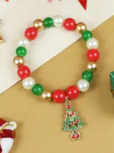 Asthetika Kids Girls Christmas Tree Charm Elasticated Bracelet