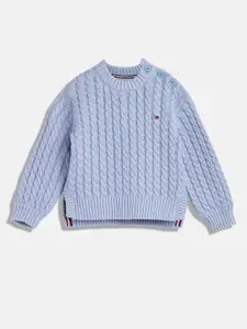 Tommy Hilfiger Girls Cable Knit Long Sleeves Cotton Pullover Sweater