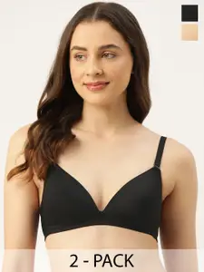 Leading Lady Set of 2 Solid Bra - Full Coverage Lightly Padded BRA-NW-8007-8018-2-32B