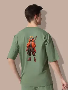 Elibolz Naruto Printed Oversized Cotton T-shirt