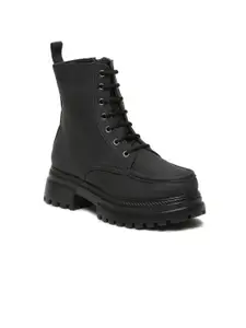 VALIOSAA Women Mid Top Platform Heeled Chunky Boots