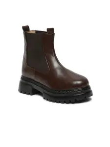 VALIOSAA Women Mid Top Platform-Heeled Chelsea Boots