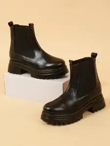 VALIOSAA Women Heeled Mid-Top Chelsea Boots