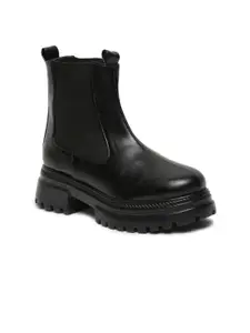 VALIOSAA Women Mid-Top Platform Heeled Chelsea Boots