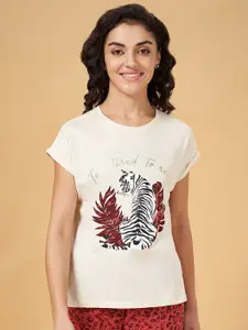 Dreamz by Pantaloons Printed Extended Sleeves Cotton Lounge T-Shirt
