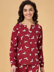 Dreamz by Pantaloons Printed Raglan Sleeves Cotton Lounge T-shirt