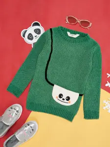 Pantaloons Junior Girls Long Sleeves Ribbed Pullover