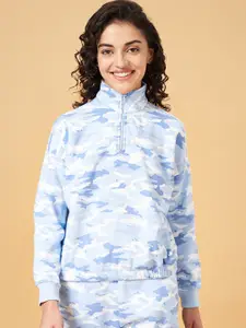 Ajile by Pantaloons Abstract Printed Mock Collar Cotton Pullover