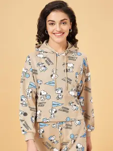 Honey by Pantaloons Snoopy Printed Hooded Long Sleeves Cotton Pullover