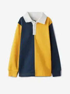 The Souled Store Boys Colourblocked Polo Collar Pullover