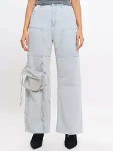 FREAKINS Women Straight Fit High-Rise Pure Cotton Jeans