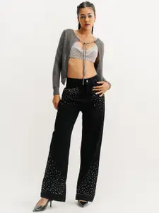 FREAKINS Women Embellished Straight Fit High-Rise Jeans