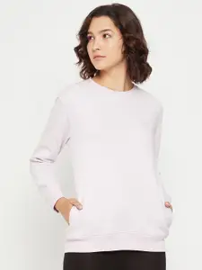 EDRIO Round Neck Fleece Pullover Sweatshirt