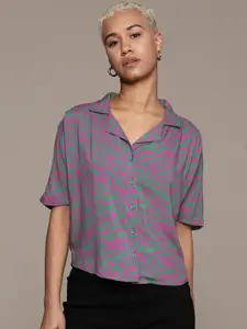 The Roadster Lifestyle Co. Printed Extended Sleeves Casual Shirt