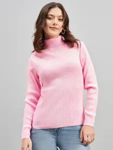 RVK Turtle Neck Long Sleeves Pure Cotton Acrylic Pullover Sweater