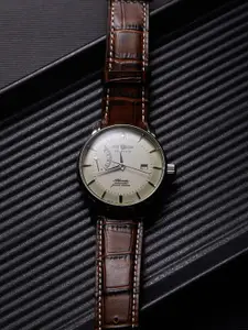 ZEPPELIN Men Leather Straps Analogue Automatic Motion Powered Watch 84625