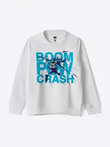 YK Warner Bros Boys Boom Pow Crash Printed Long Sleeves Pullover Sweatshirt