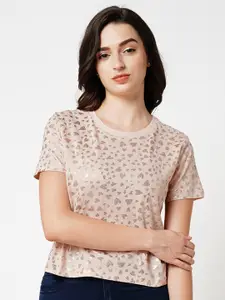 ONLY Conversational Printed Round Neck Short Sleeves Pure CottonT-shirt