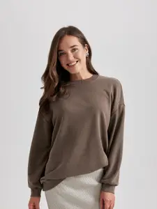 DeFacto Round Neck Long Sleeve Pullover Sweatshirt