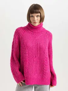 DeFacto Cable Knit Turtle Neck Long Sleeves Pullover Sweater
