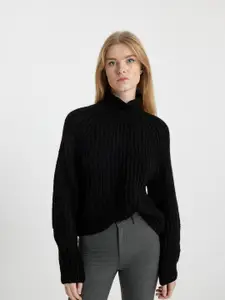 DeFacto Cable Knit Mock Collar Pullover