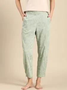 Mystere Paris Printed Straight Mid-Rise Lounge Pants