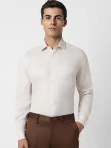 Van Heusen Slim Fit Textured Self Design Cotton Formal Shirt