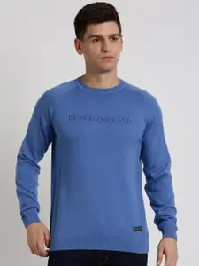 Peter England Casuals Printed Round Neck Cotton Sweatshirt
