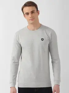 PETER ENGLAND UNIVERSITY Textured Round Neck Pullover Sweatshirt