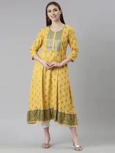 Neerus Ethnic Motifs Printed A-Line kurta
