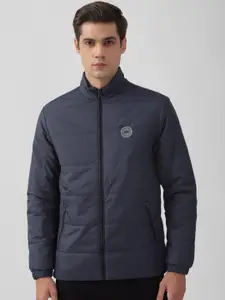 Peter England Casuals Mock Collar Long Sleeve Zip Detail Nylon Padded Jacket