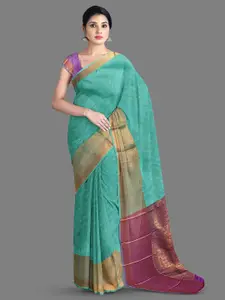 The Chennai Silks Geometric Woven Design Kanjeevaram Saree