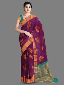 The Chennai Silks Ethnic Motifs Woven Design Silk Cotton Saree